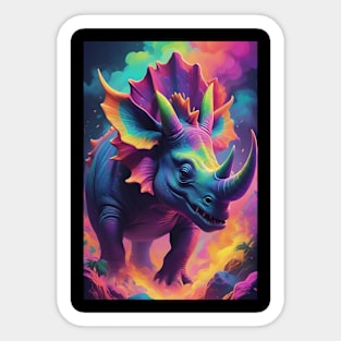 Triceratops Dinosaur Multi-Coloured Sticker